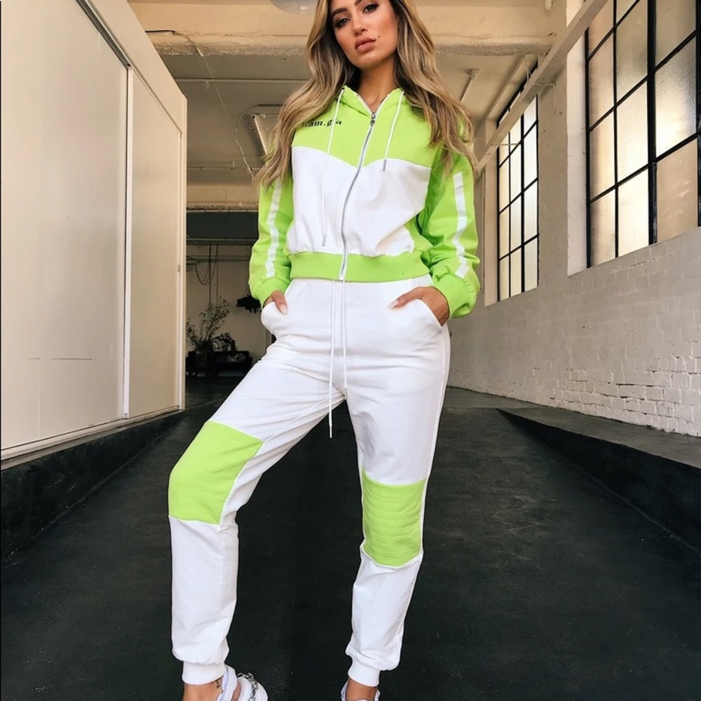 I.AM.GIA. Chyna Track Suit in White & Green